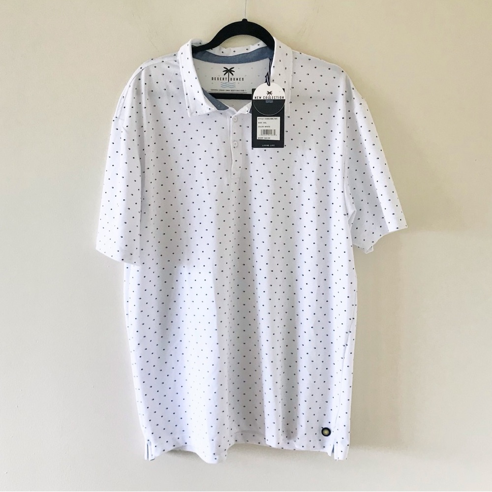Desert Dunes Men’s Diamond Polo Golf Shirt, NWT